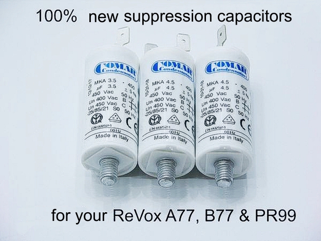 REVOX B77 Motorkondensatoren Entstörkondensatoren Repairkit Motor Capacitors 